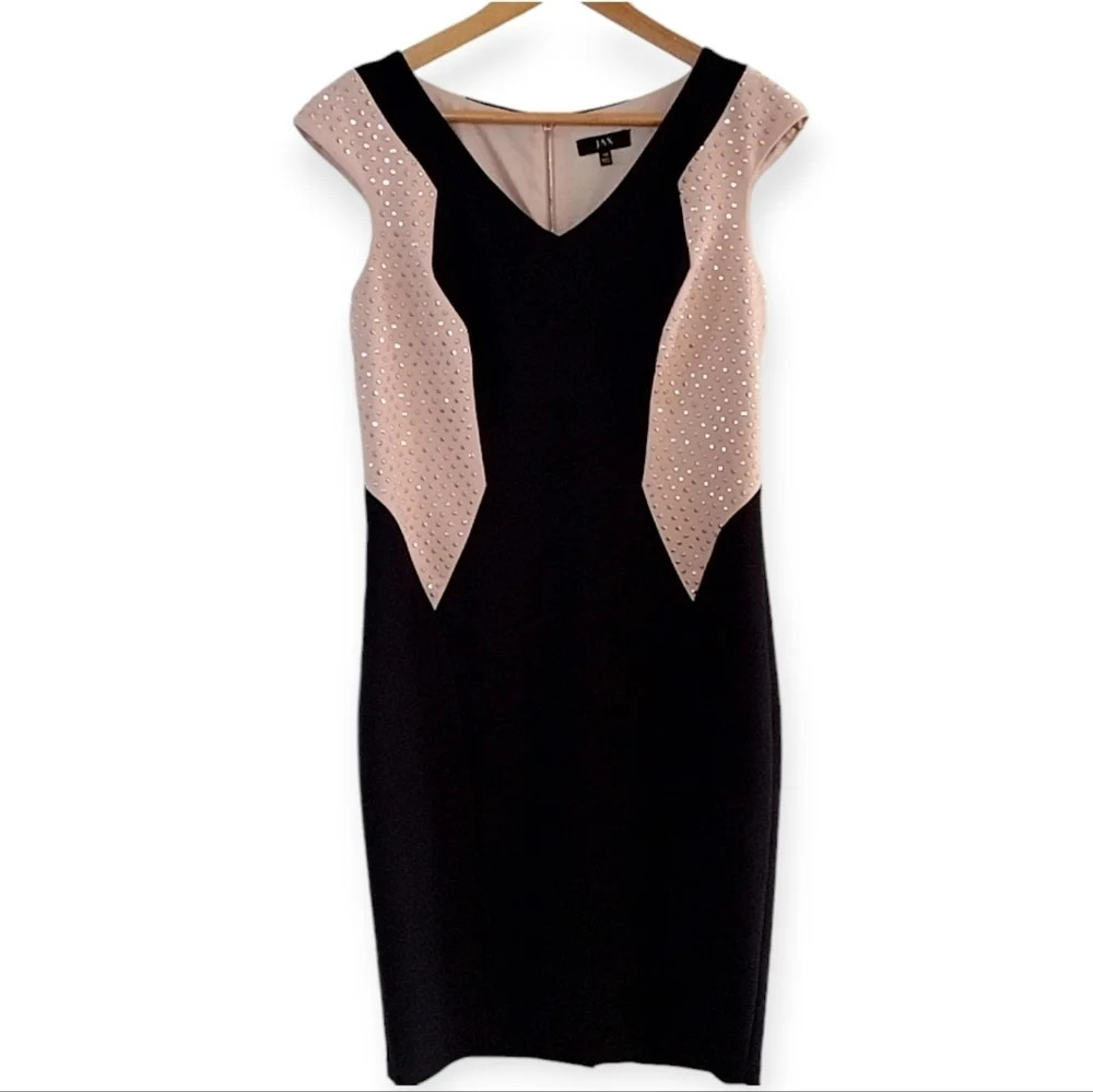 Womens Illusion Silhouette Cocktail Dress Stud Embellished Evening Wear